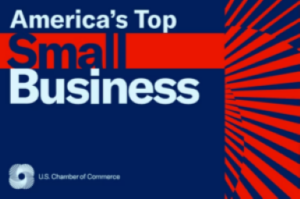 Logo. America's Top Small Business - The Pad Climbing, Woman Owned