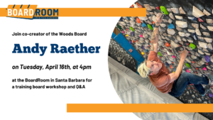 Meet Woods Board creator Andy Raether at The BoardRoom on April 16!