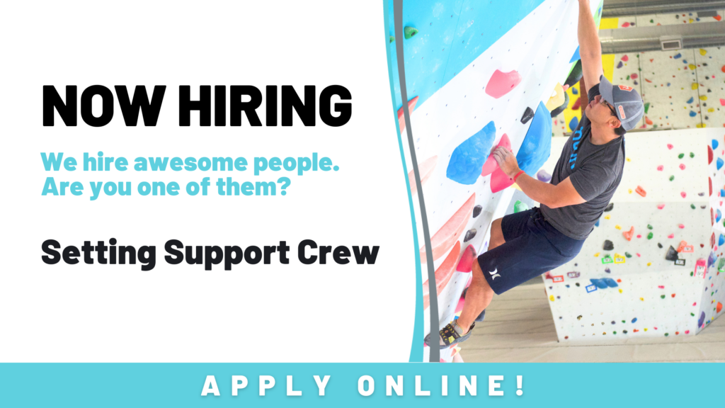 NOW HIRING - Setting Support Crew in Henderson, NV. A climber scales a bouldering wall in Henderson, NV